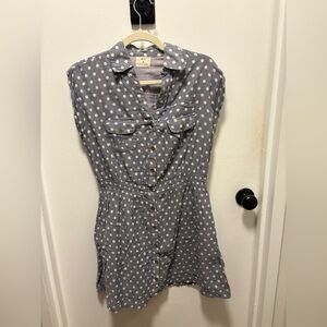 Polka Dot Button-Up mini Dress